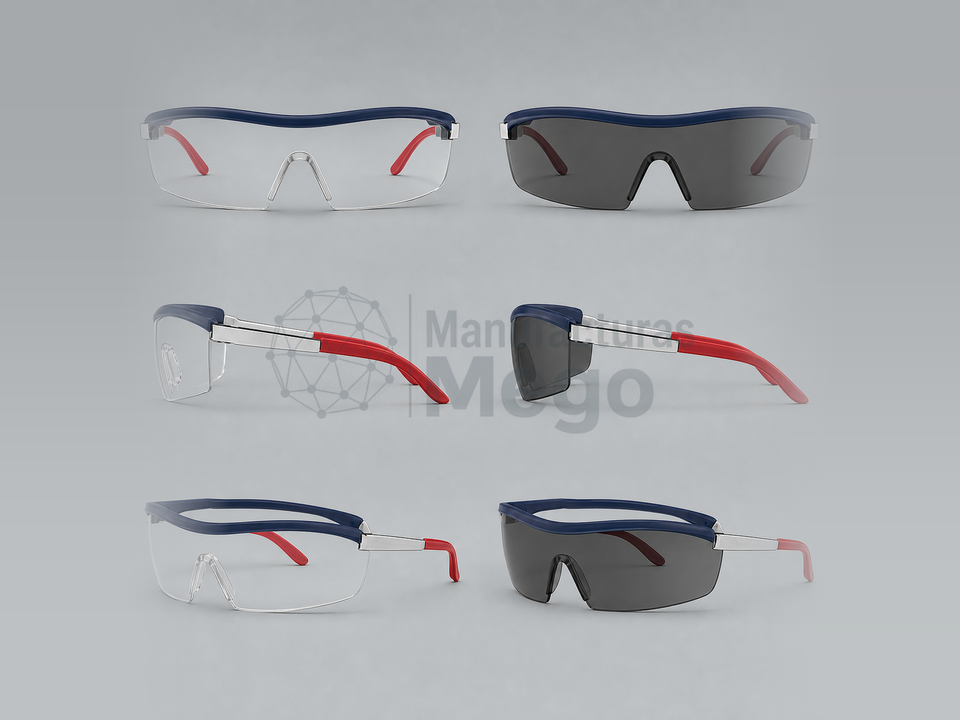 Gafa de seguridad tricolor clara y oscura, referencia MEGO-VIS-003